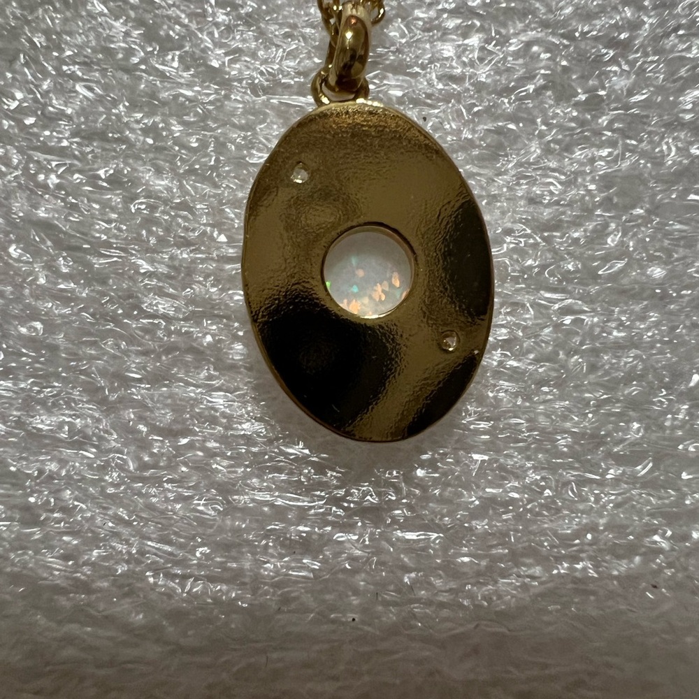 Local Electric Gold with Opal beautiful Necklace NIOB - Picture 13 of 16